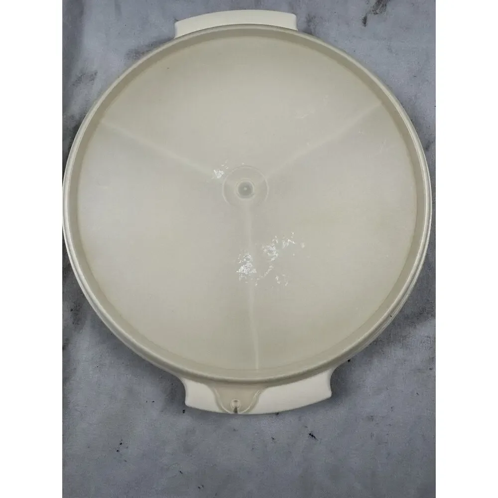 Vintage Tupperware Round Divided Serving Tray Relish Snack Platter w Lid
